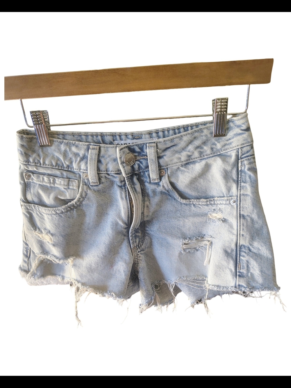 Garage Light Blue Distressed Denim Jean Shorts